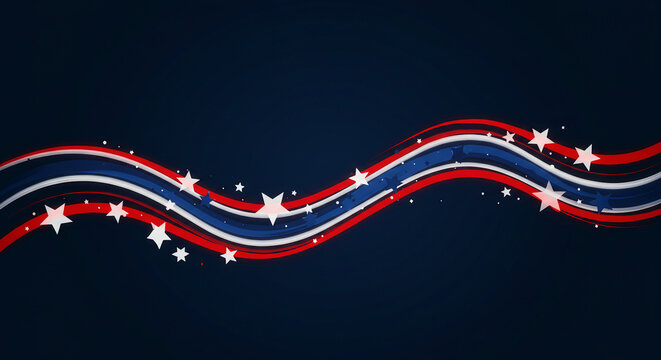 Celebrate America's Independence Day with this Stunning 4th of July USA Banner Design A Patriotic Wave of Stars and Stripes