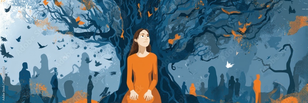 Poster understanding ptsd triggers and grounding techniques through infographics for education and awarenes