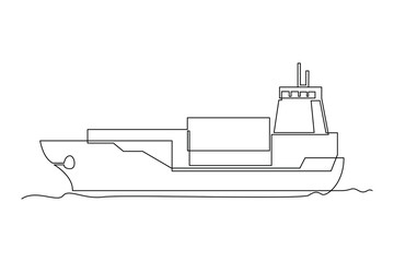 Cargo ship for Product Transportation. Global Shipping Solutions Ensuring Efficient Overseas Logistics and Seamless Freight Movement for Import and Export of Goods.