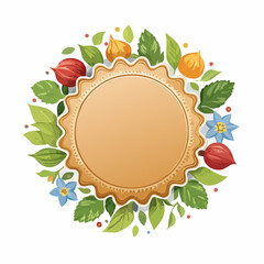 frame with leaves and flowers