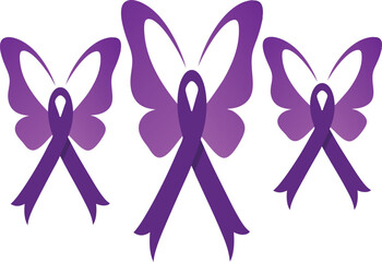 A butterfly ribbon design