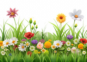 spring flowers and grass