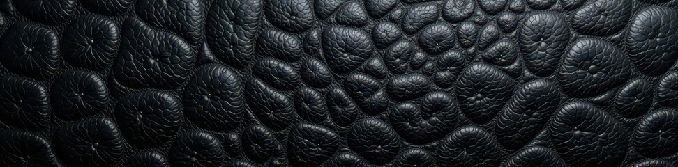 Deep black leather, textured surface, repeating pattern, backgrounds, shiny, abstract