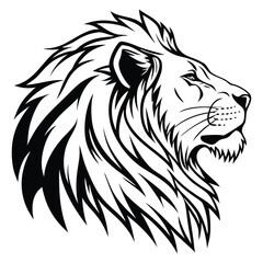 Lion head logo icon, lion face vector Illustration, on a isolated background