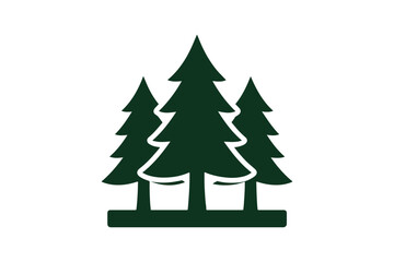 Obraz premium Forest silhouette vector with white background
