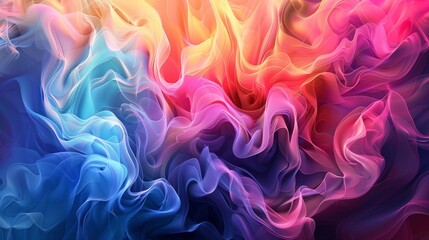 Fototapeta premium This stunning abstract image features colorful flowing patterns of light and hue, creating a mesmerizing visual experience that evokes emotion and creativity.