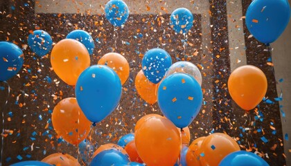 Balloons and happy new year concept party celebration background
4