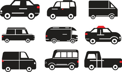 Vector set of transport icons