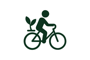 Obraz premium Sustainable lifestyle silhouette vector with white background