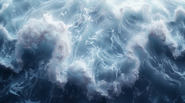 A mesmerizing abstract depiction of ocean waves merging and flowing, exhibiting vibrant colors and textures that evoke feelings of power, beauty, and the majestic force of nature. - Powered by Adobe