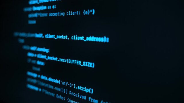 Lines of code displayed on a black background in a code editor, showing software development in progress by a programmer or engineer.