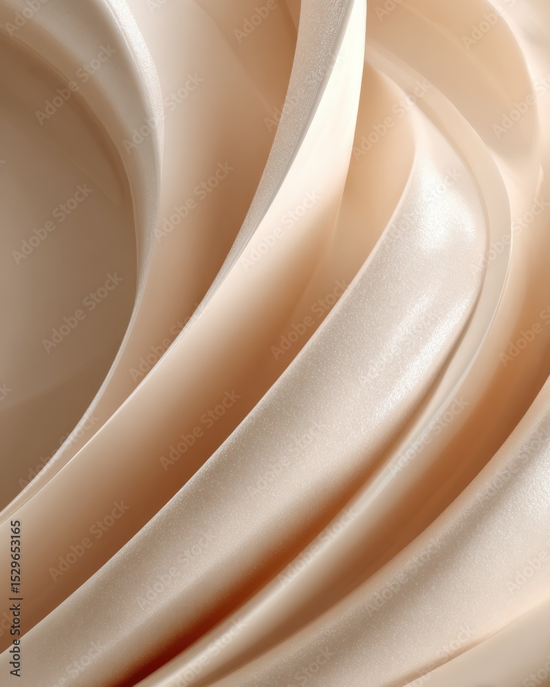 Aufkleber Abstract Creamy Waves With Subtle Texture, Ideal for Luxury Branding and Elegant Presentation Backgrounds, Showing Grace and Fluidity : Generative AI