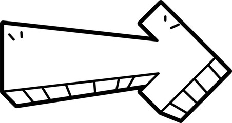 Arrow Doodle Drawing Line Vector