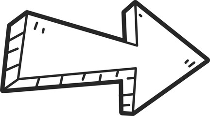 Arrow Doodle Drawing Line Vector