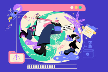 Dynamic Characters in a Retro-Futuristic Digital World.