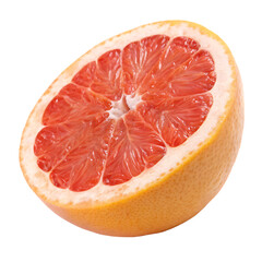 A grapefruit half isolated on a transparent background