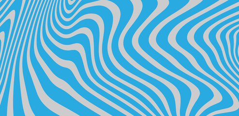 Abstract blue waves background retro 60s, 70s. Vector illustration