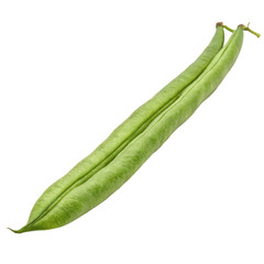 A green bean isolated on a transparent background