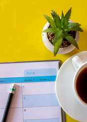 Calendar for Planner and organizer to plan and reminder daily appointment, meeting agenda, schedule, timetable and management of job, Work from home. Calendar reminder event Concept.