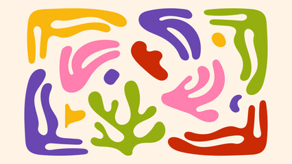 Vector illustration in simple naive and hippie groovy style, flowers and plants, floral botanic hand drawn design templates, frames and modern art prints, posters and placards with copy space