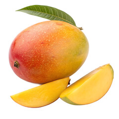 A Kent mango isolated on a transparent background