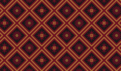 traditional custom made batik tribal floral pattern ethnic ornament art wallpaper red black background suitable for textile printing