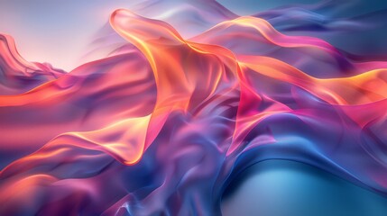 Obraz premium An elegant composition of flowing abstract colors in rich gradients creates a visual symphony of movement and emotion, evoking feelings of tranquility and creativity.