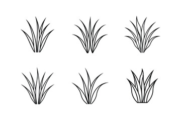 grass blades texture icon line art vector illustration design