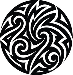 Fototapeta premium Tattoo design with round symmetrical lines