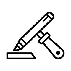 Fototapeta premium Caulking gun icon for construction and renovation projects in outline design style