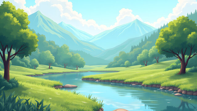 Beautiful Nature and Landscape Illustration