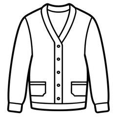 Cardigan line art vector