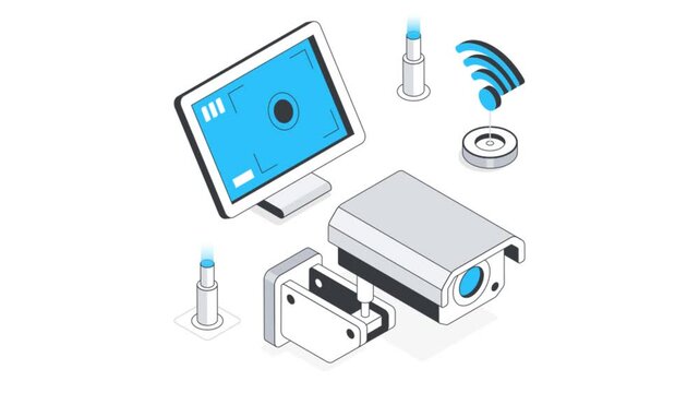 Cctv Technology Isometric Animation.