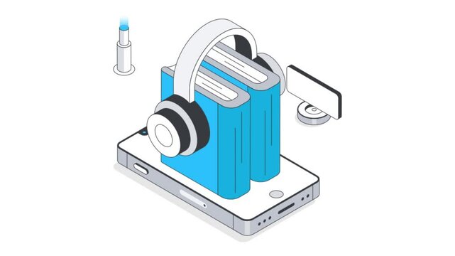 Audio Tracks Isometric Animation.