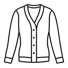 Cardigan line art vector