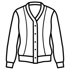 Cardigan line art vector
