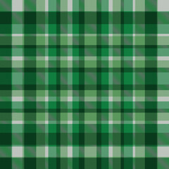 Green Scotland textile seamless pattern. Fabric texture check tartan plaid. Abstract geometric background for cloth, card, fabric. Monochrome graphic repeating design. Modern squared ornament.
