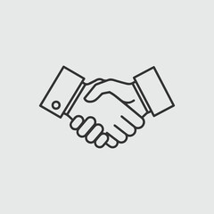 Simple line art handshake icon graphic