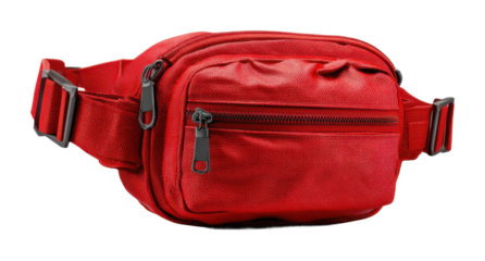 Sporty red fanny pack for active lifestyle urban product flat view fashion concept