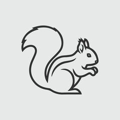 Line art squirrel illustration simple design