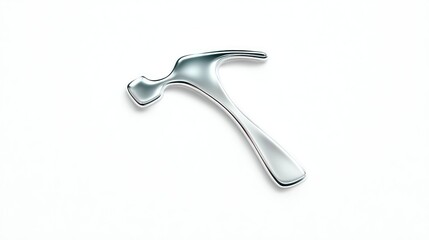 Silver Hammer Illustration on White Background