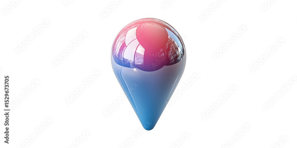 Poster abstract gradient pinpoint icon. modern geolocation and navigation symbol isolated on transparent ba