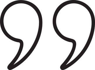 Two Bold Black Quotation Marks on a White Background Representing Speech or Citation The image