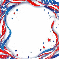Fototapeta premium Colorful decorative border with patriotic theme for celebration events Generative AI