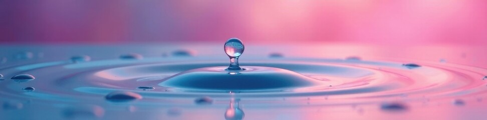 Pastel backdrop, water droplet macro, vibrant reflections , dew, orange