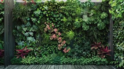 Stylish vertical plant garden wall for modern apartment life
