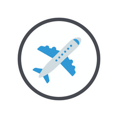 Fototapeta premium airplane travel and tourism icon. Perfect for use in travel websites, apps, infographics, promotional materials and travel agencies. Editable strokes, clean and modern design.