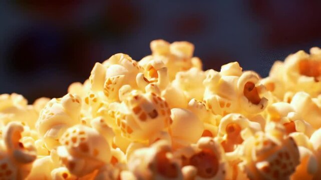 closeup of popcorn popping