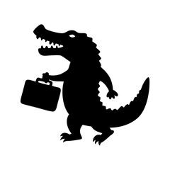 Crocodile with a Briefcase Silhouette
