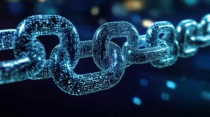 Digital Connectivity Concept Featuring an Intricate Network of Blockchain and Cybersecurity Tech